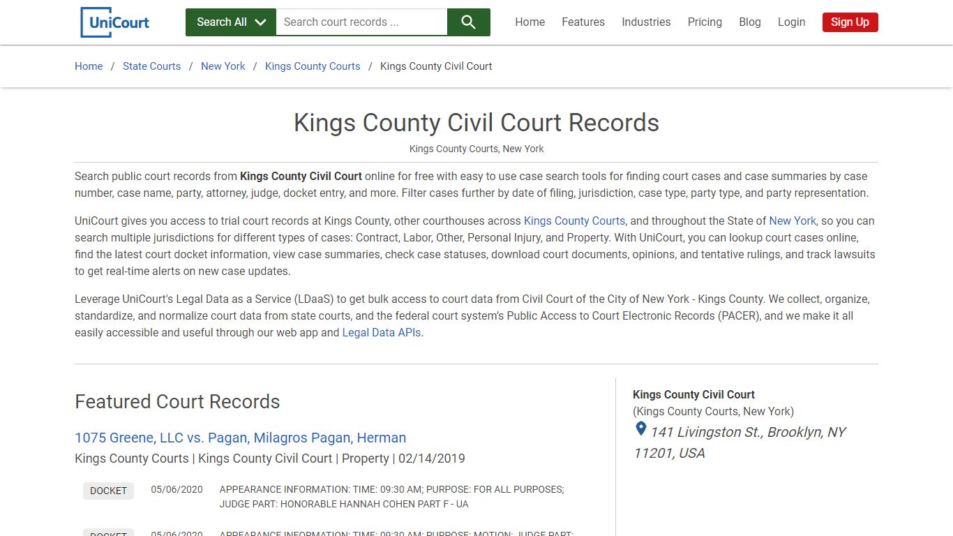 Kings County Civil Court Records | Kings | UniCourt